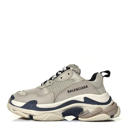Balenciaga Fabric Mesh Womens Triple S Sneakers 35 Beige Black 1 of 8