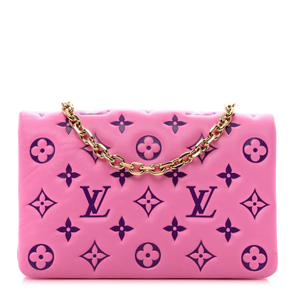 Louis Vuitton Lambskin Embossed Monogram Vuittamins Pochette Coussin Rose Violet 1 of 11