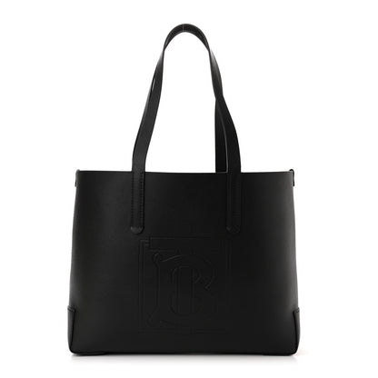 Burberry Calfskin TB Motif Embossed Medium Tote Black 1 of 10