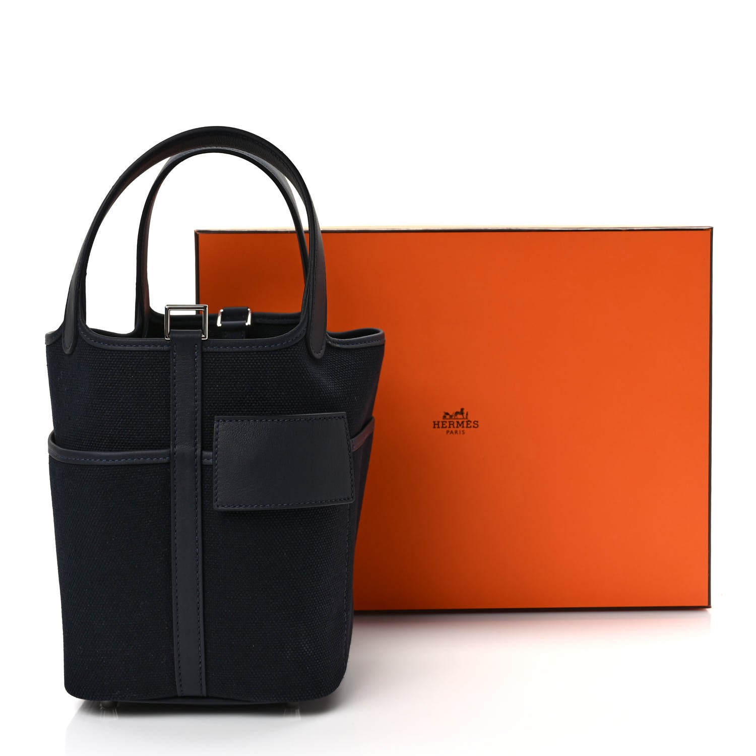 Hermes Toile Goeland Swift Cargo Picotin Lock 18 Bleu Marine 9 of 9