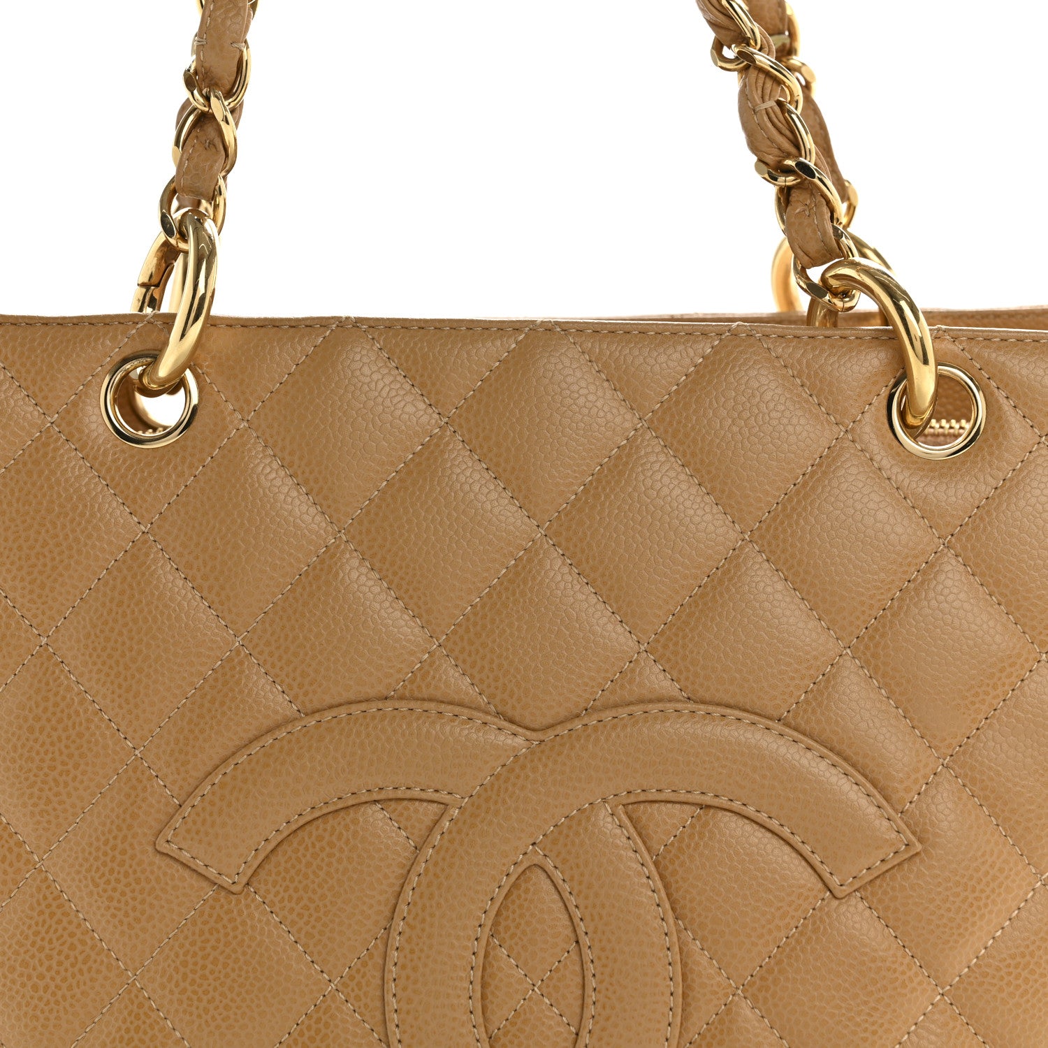 Chanel Caviar Quilted Grand Shopping Tote GST Dark Beige 9 of 16