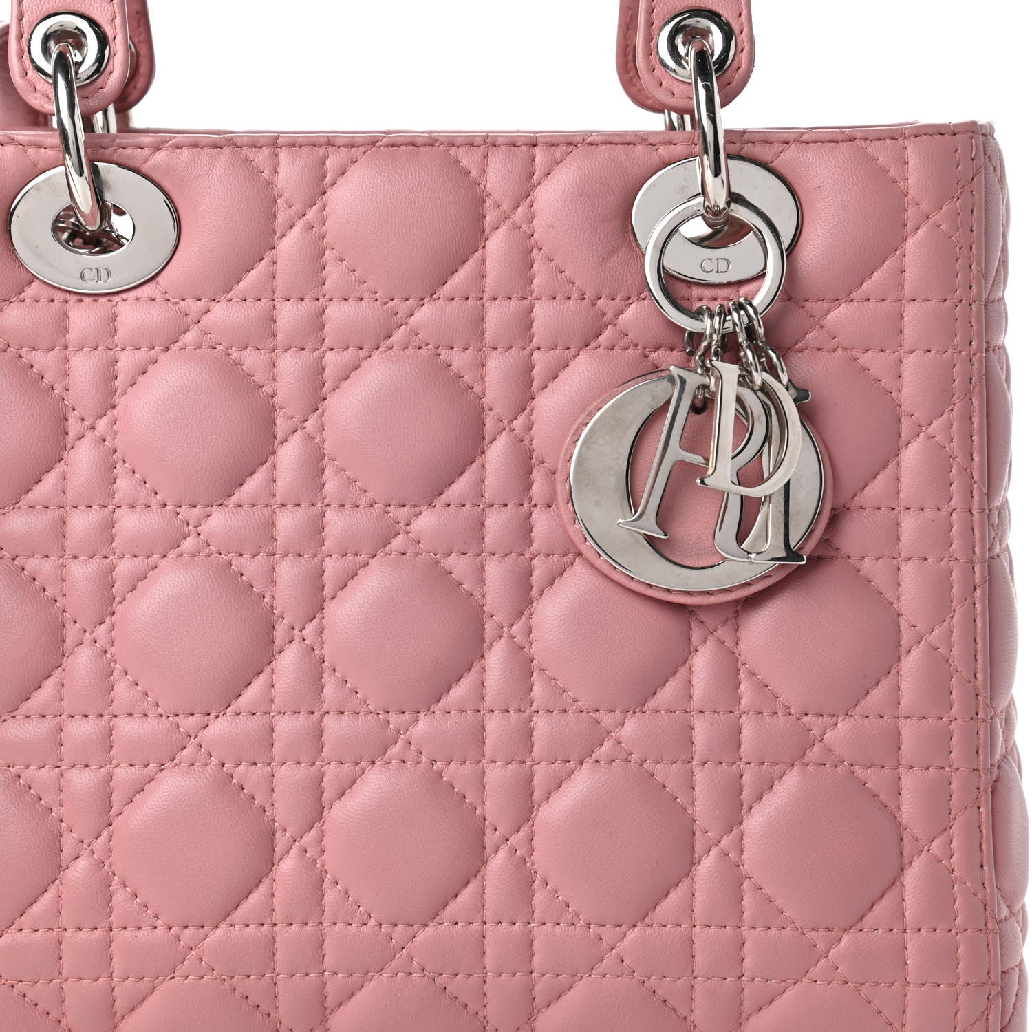 Christian Dior Lambskin Cannage Medium Lady Dior Pink 10 of 10