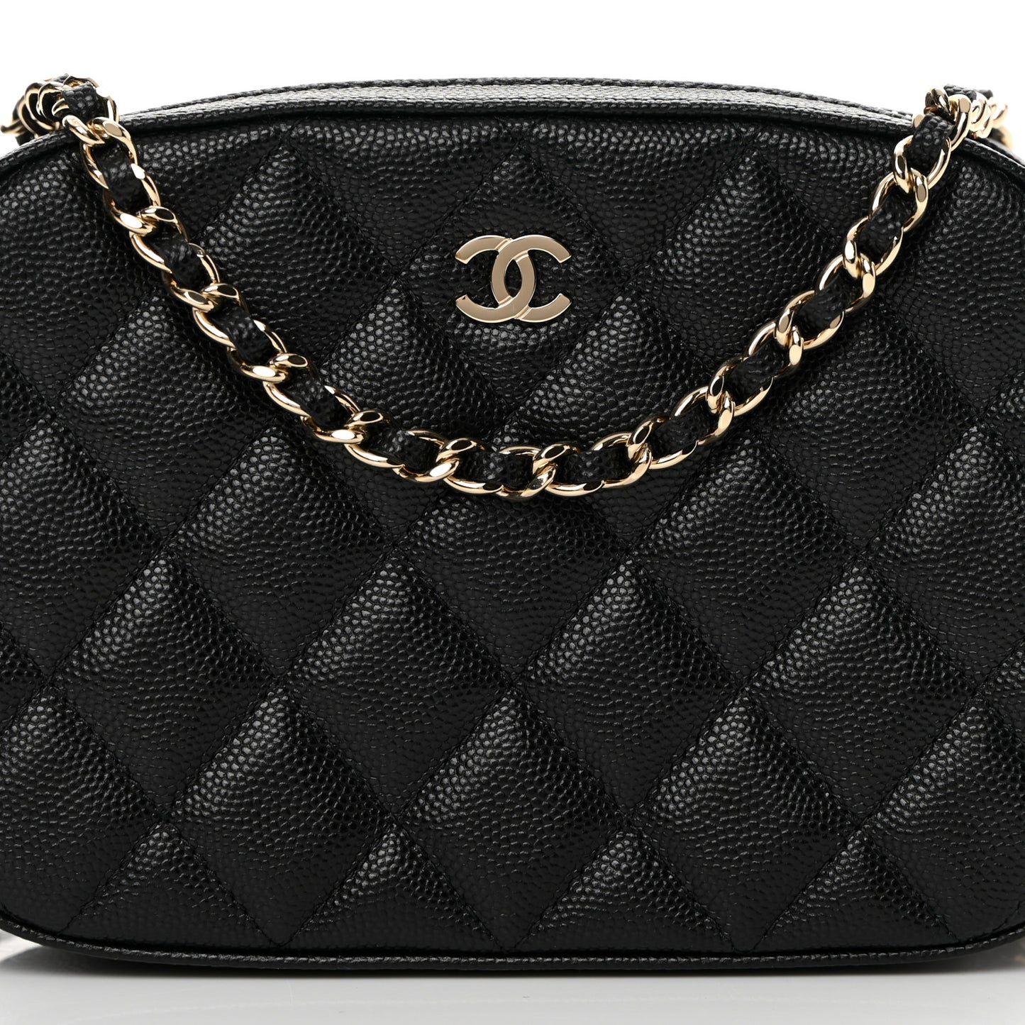 Caviar Quilted Vanity With Chain Black
