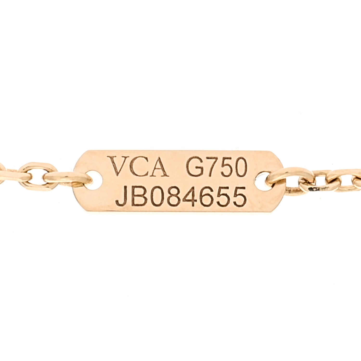 Van Cleef & Arpels 18K Yellow Gold Mother of Pearl Vintage Alhambra Pendant Necklace 4 of 4