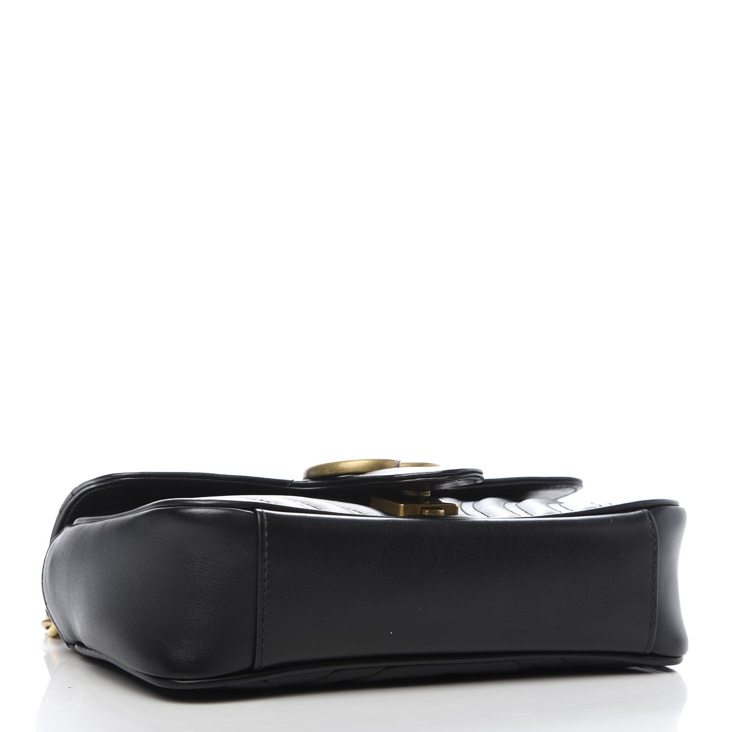 Gucci Calfskin Matelasse Mini GG Marmont Shoulder Bag Black 3 of 8