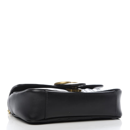 Gucci Calfskin Matelasse Mini GG Marmont Shoulder Bag Black 3 of 8