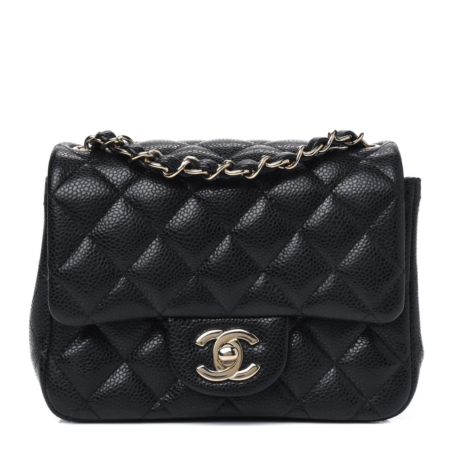 Caviar Quilted Mini Square Flap Black