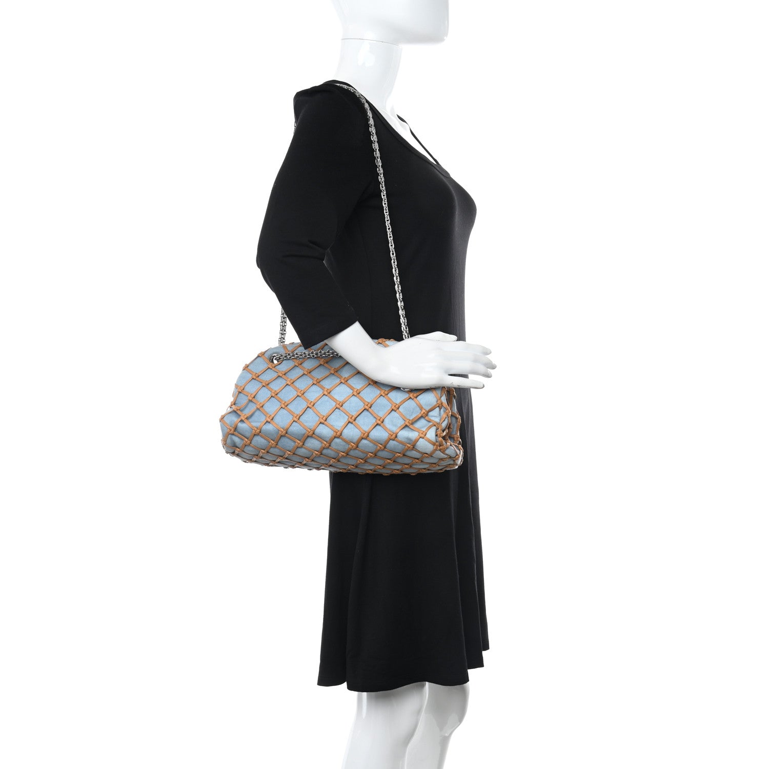 Chanel Denim Medium Canebiers Net Just Mademoiselle Blue Beige 2 of 10