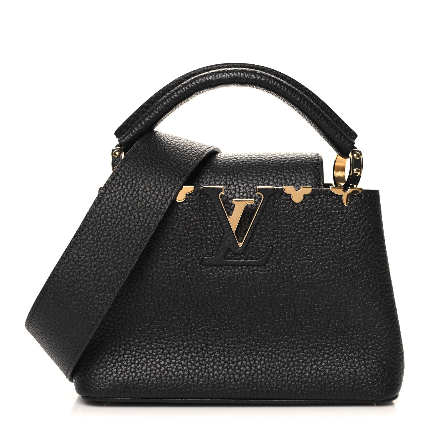 Louis Vuitton Taurillon Embellished Flower Crown Capucines Mini Black 1 of 10