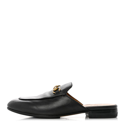 Gucci Calfskin Womens Princetown Slippers 37.5 Black 1 of 9