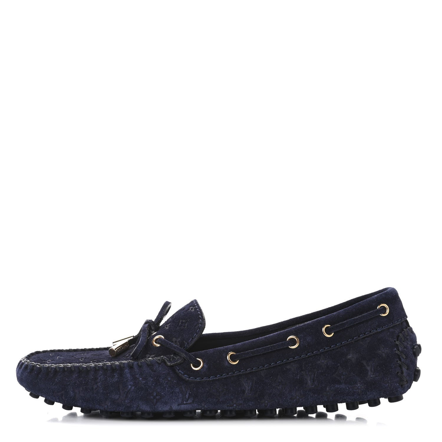 Louis Vuitton Suede Monogram Gloria Loafers 38 Marine 1 of 4