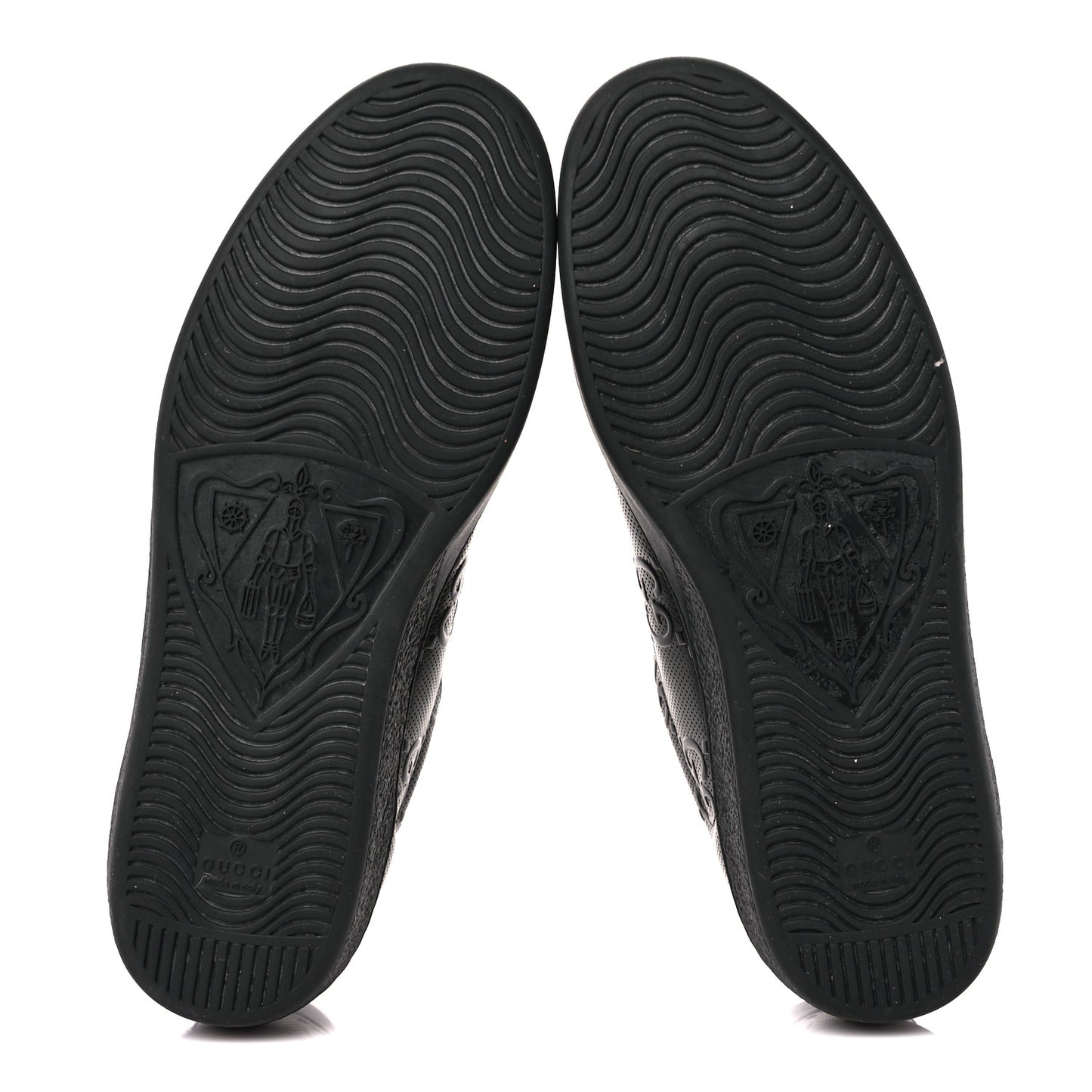 Calfskin GG Tennis Embossed Mens Ace Sneakers 9 Black
