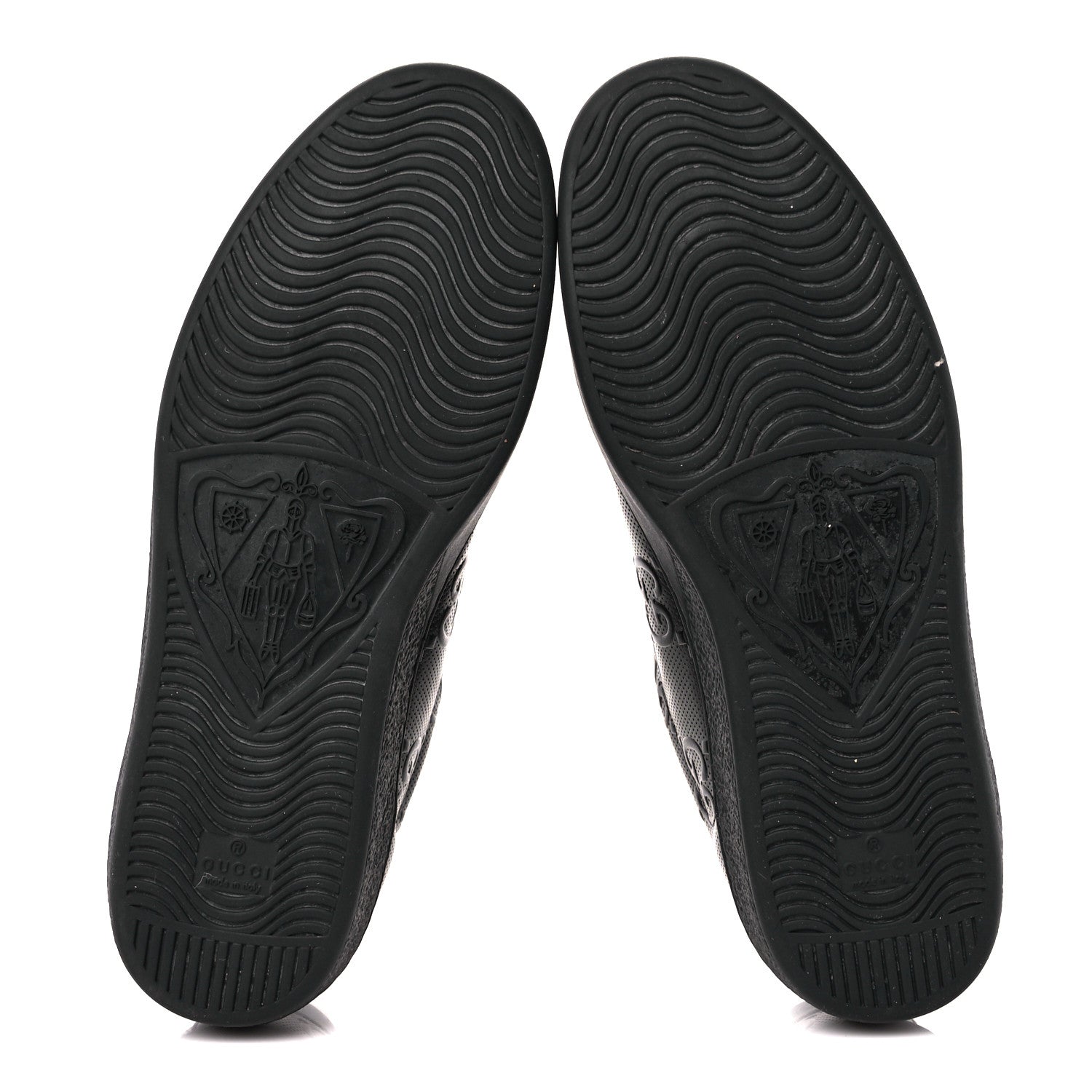 Gucci Calfskin GG Tennis Embossed Mens Ace Sneakers 9 Black 5 of 9