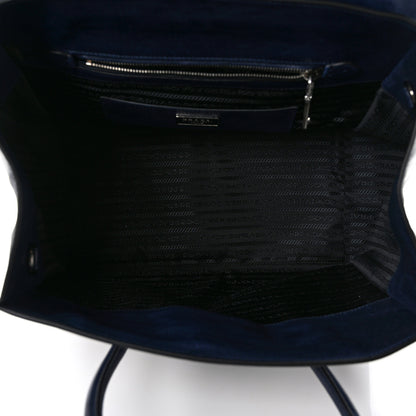 Prada Glace Calf Large Twin Pocket Tote Baltico 5 of 8