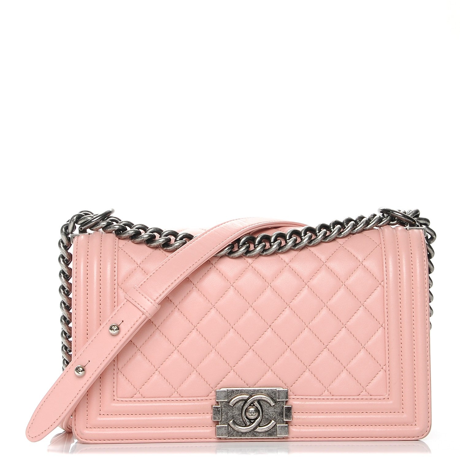 Chanel Lambskin Quilted Medium Boy Flap Light Pink 1 of 13