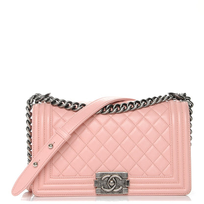 Chanel Lambskin Quilted Medium Boy Flap Light Pink 1 of 13