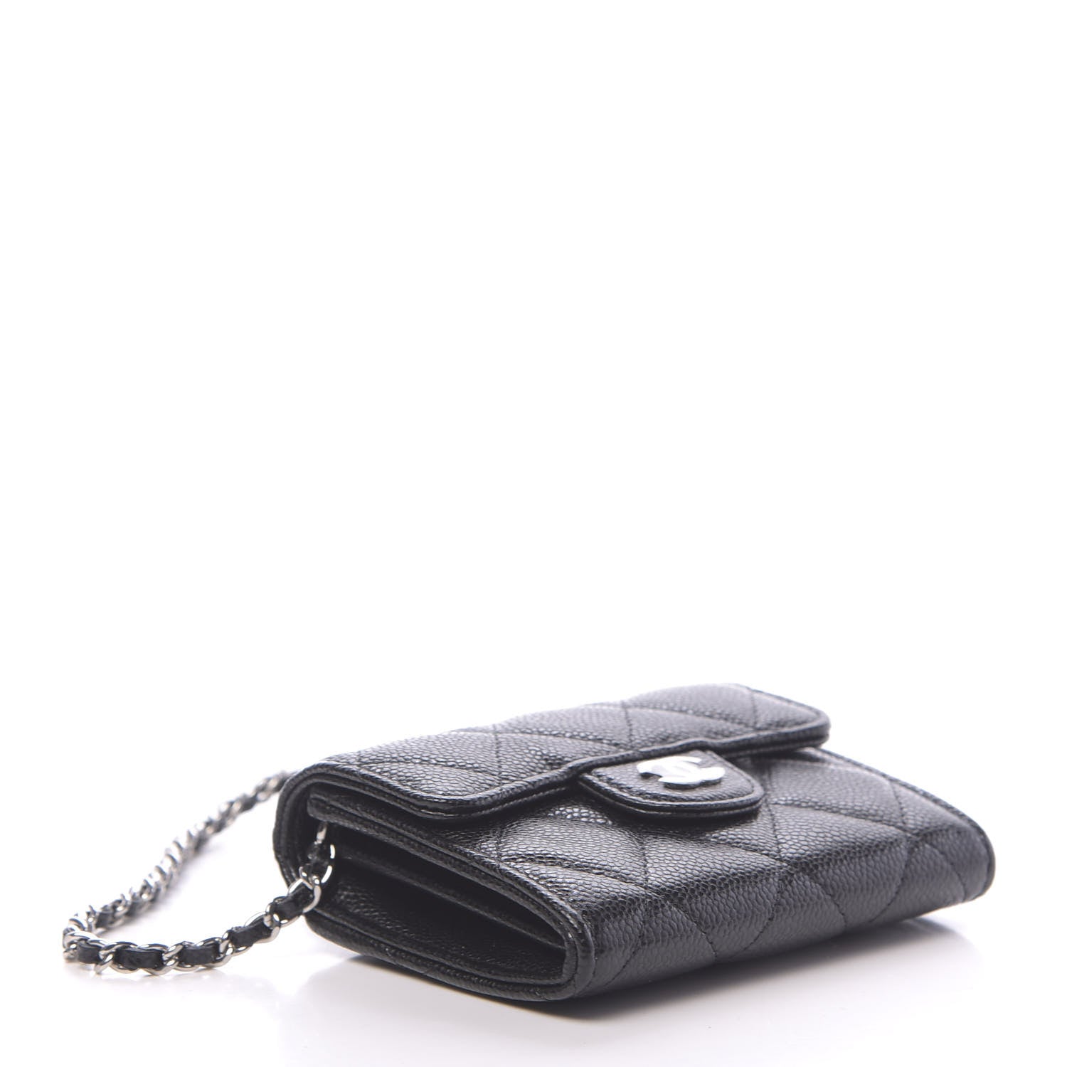 Chanel Caviar Quilted Flap Card Holder On Chain Black 4 of 10