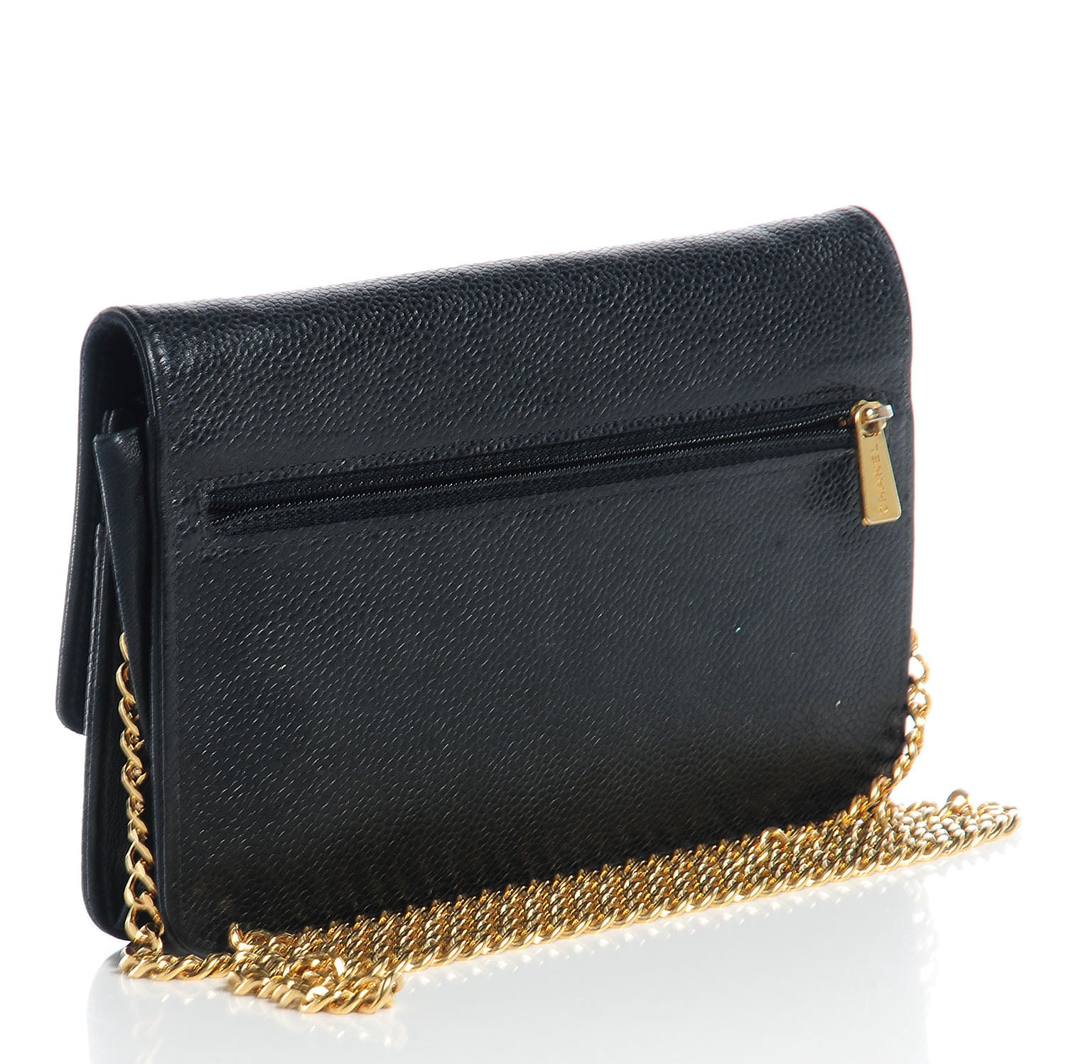 Chanel Caviar Timeless CC Wallet on Chain WOC Black 3 of 10