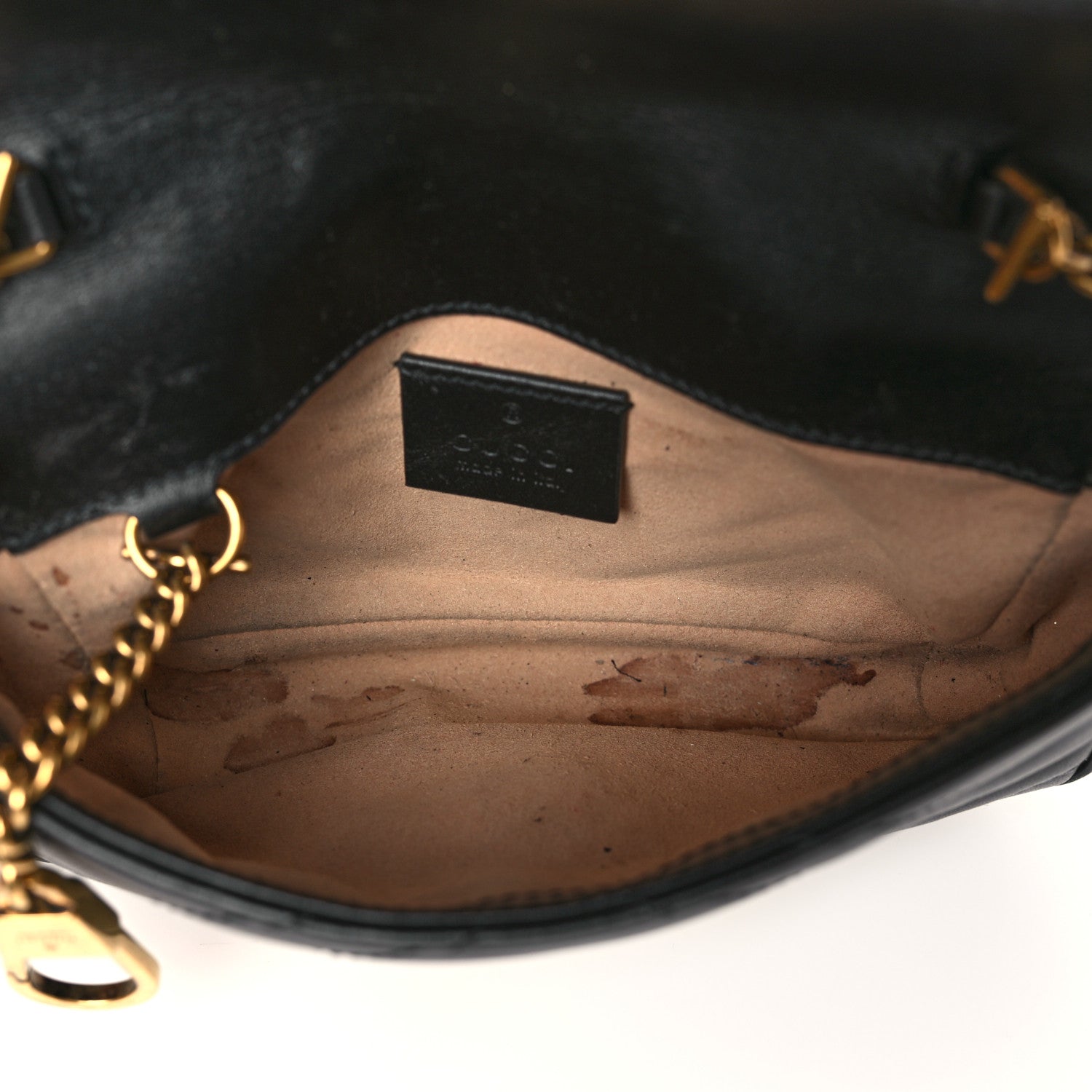 Gucci Calfskin Matelasse Super Mini GG Marmont Shoulder Bag Black 5 of 12