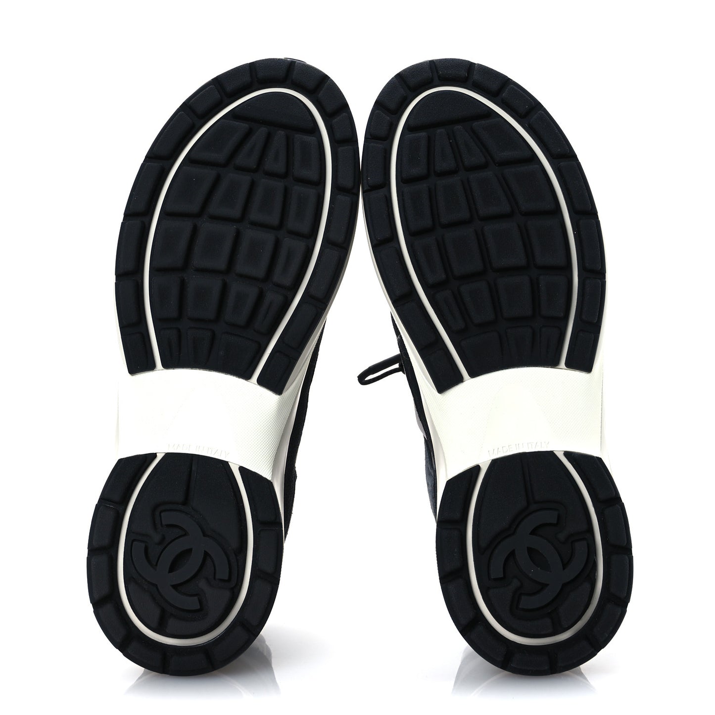 Fabric Suede Calfskin Mesh CC Sneakers 42 Black Dark Grey White Light Grey