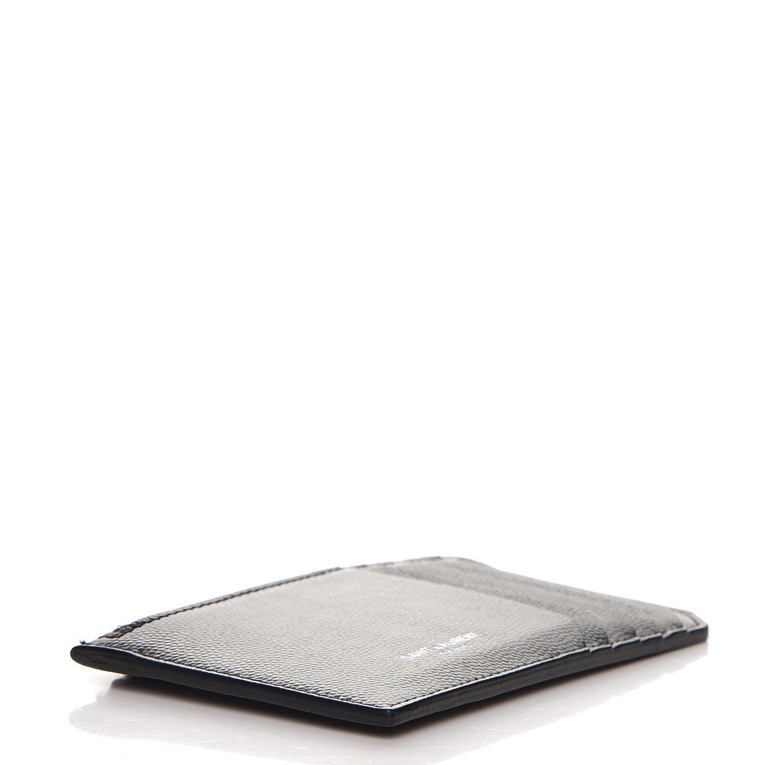 Saint Laurent Grained Calfskin 5 Fragments Zip Pouch Card Holder Black 4 of 9