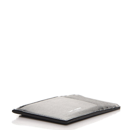Saint Laurent Grained Calfskin 5 Fragments Zip Pouch Card Holder Black 4 of 9