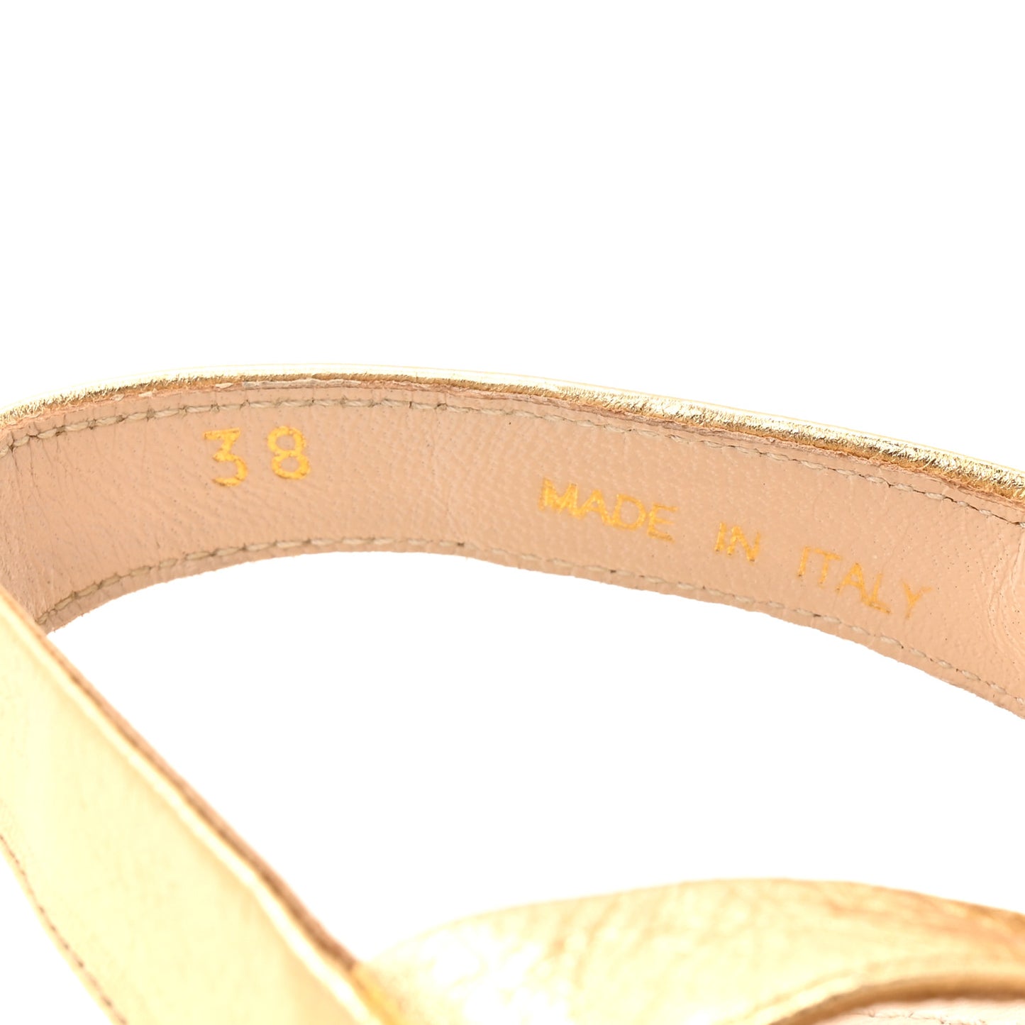 Metallic Calfskin Slingback Pumps 38 Gold