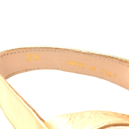 Prada Metallic Calfskin Slingback Pumps 38 Gold 9 of 13