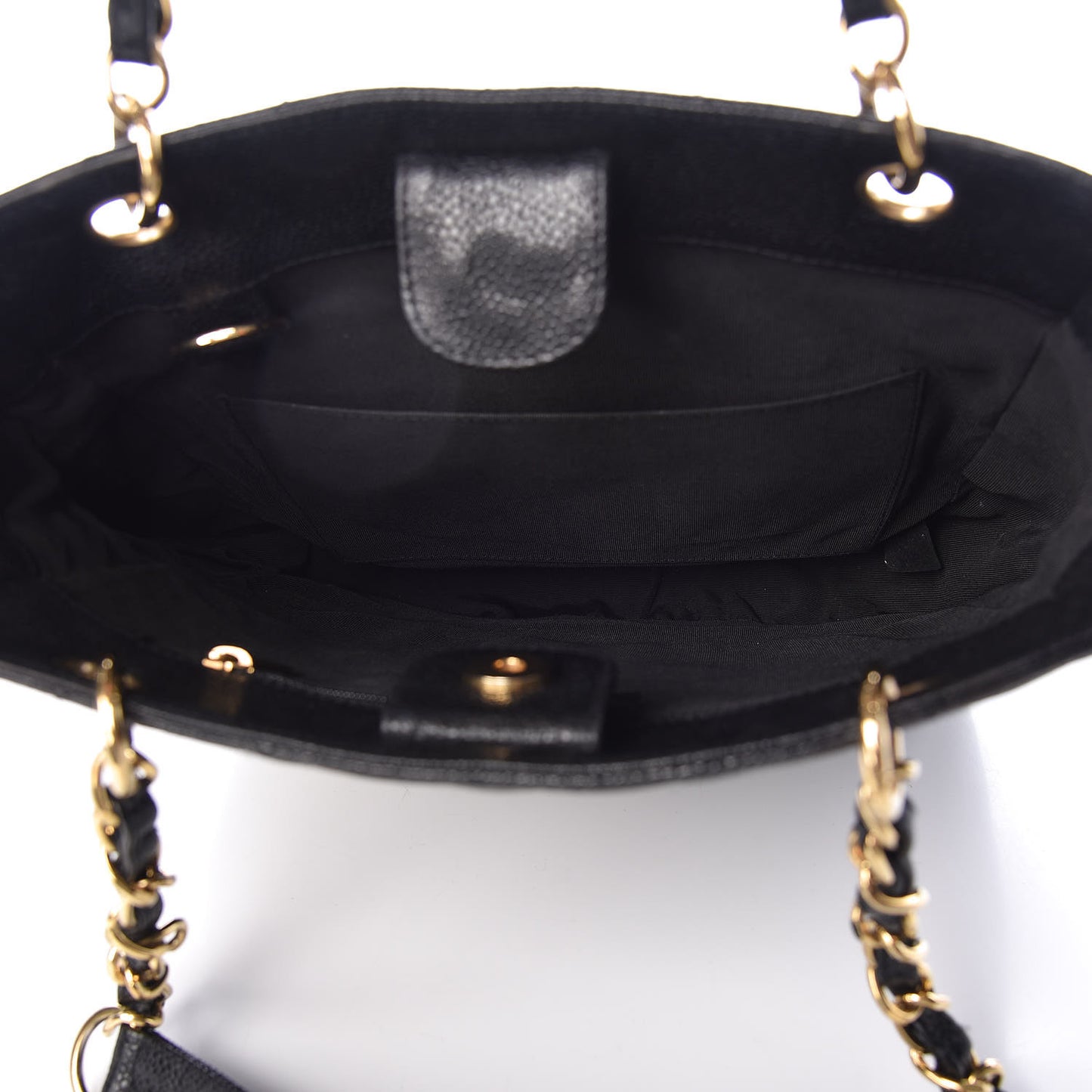 Caviar Quilted Petit Shopping Tote PST Black