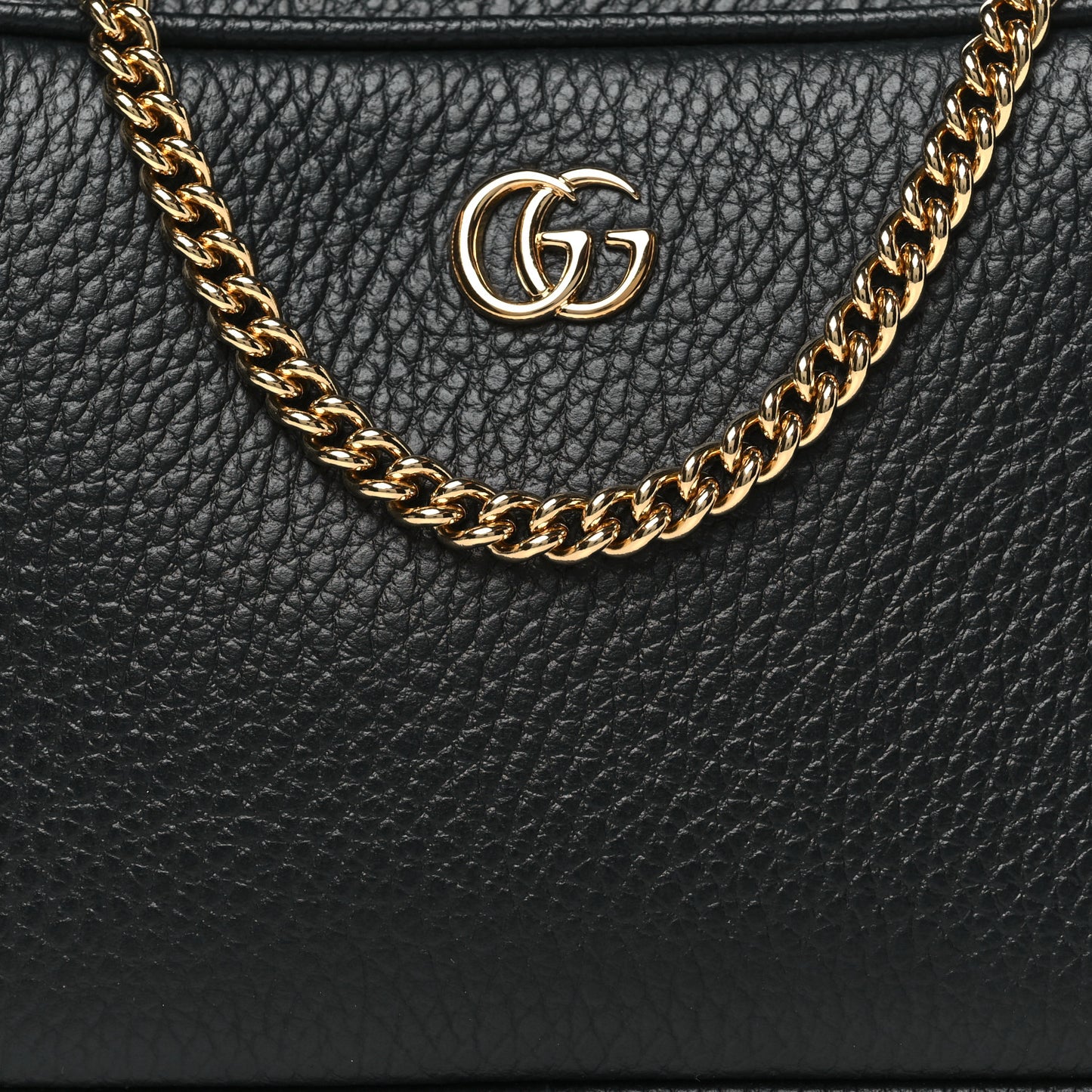 Dollar Calfskin Super Mini GG Marmont Chain Shoulder Bag Black