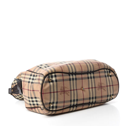Burberry Haymarket Check Medium Walden Belted Hobo Chocolate 4 of 13