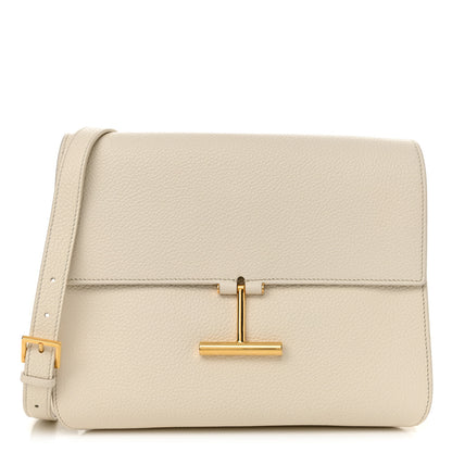 Tom Ford Grained Calfskin Large T Clasp Tara Crossbody Bag White 1 of 13