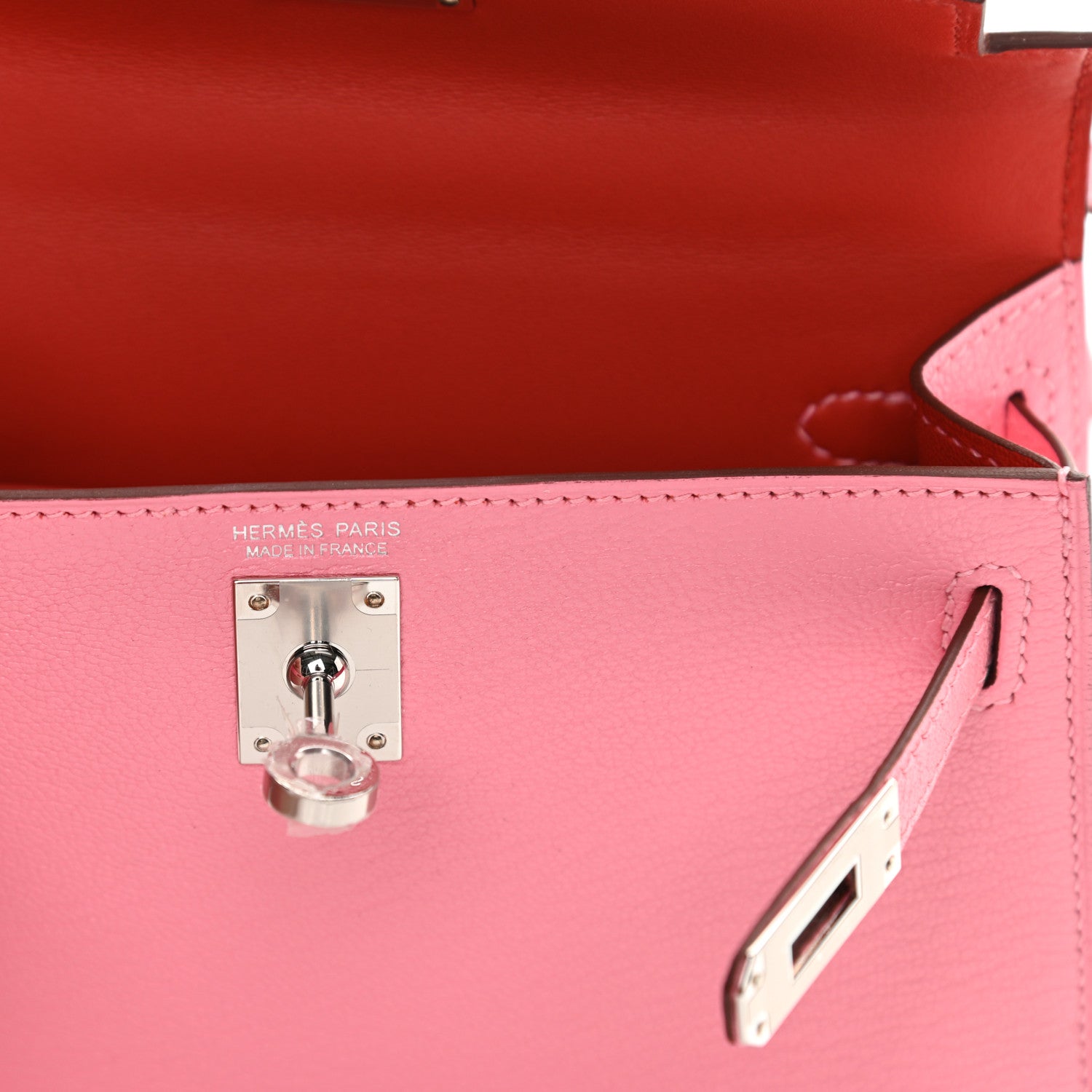 Hermes Chevre Mysore Verso Mini Kelly Sellier 20 Rose Confetti Sanguine 7 of 12