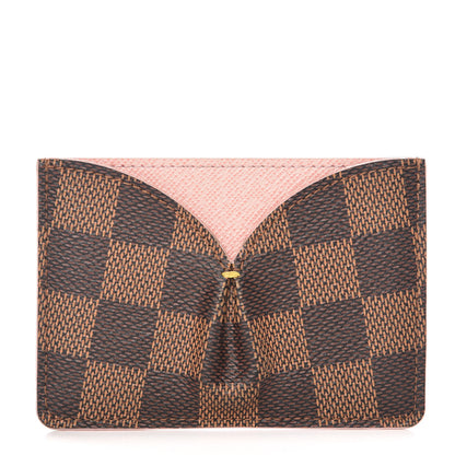 Louis Vuitton Damier Ebene Caissa Card Holder Rose Ballerine 1 of 6