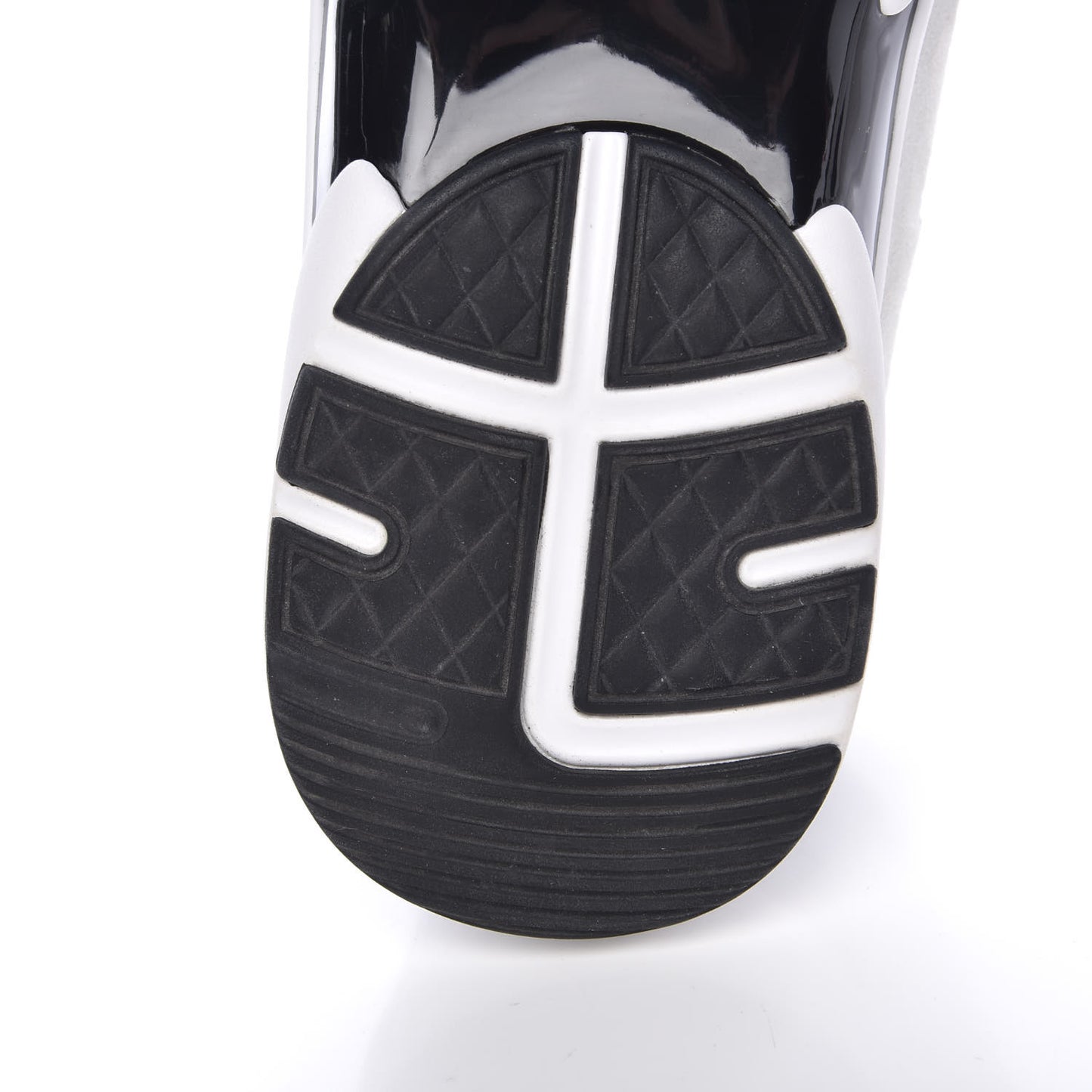 Calfskin Fabric Sneakers 39.5 White Silver Fluo Pink