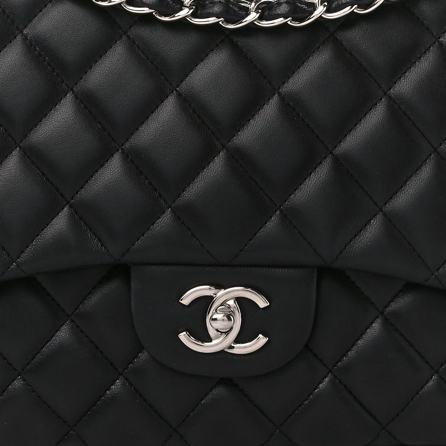 Lambskin Quilted Maxi Single Flap Black