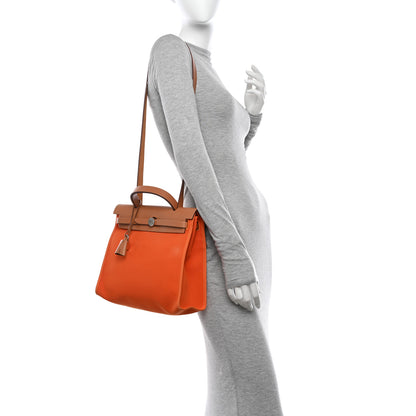 Hermes Vache Hunter Toile Herbag Zip 31 PM Orange 2 of 16
