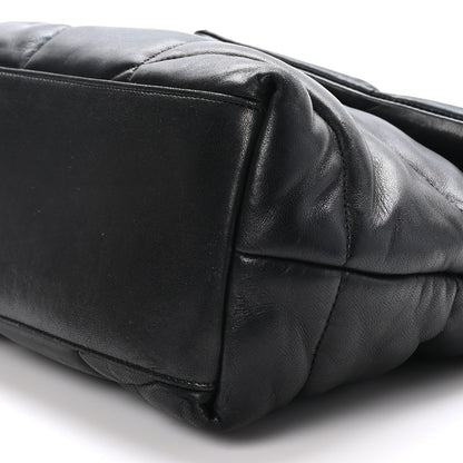Saint Laurent Lambskin Quilted Monogram Monochrome Medium Loulou Puffer Chain Satchel Black 10 of 11