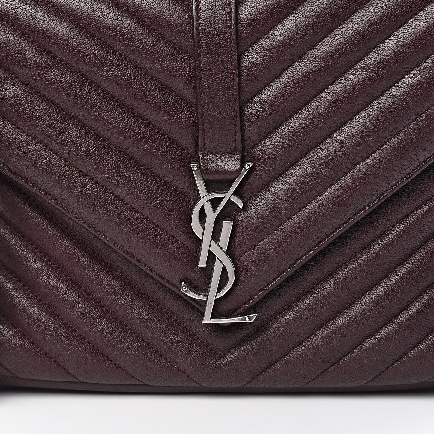 Sheepskin Matelasse Chevron Monogram Medium College Bag Amaranto