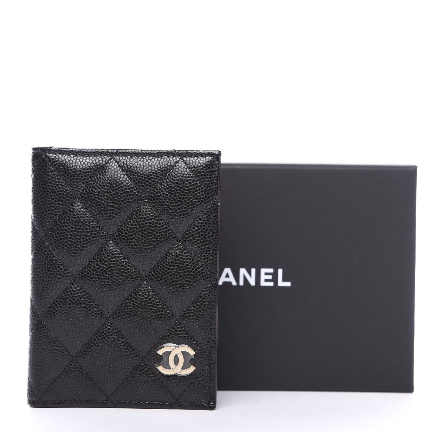 Caviar Quilted Card Holder Wallet Black