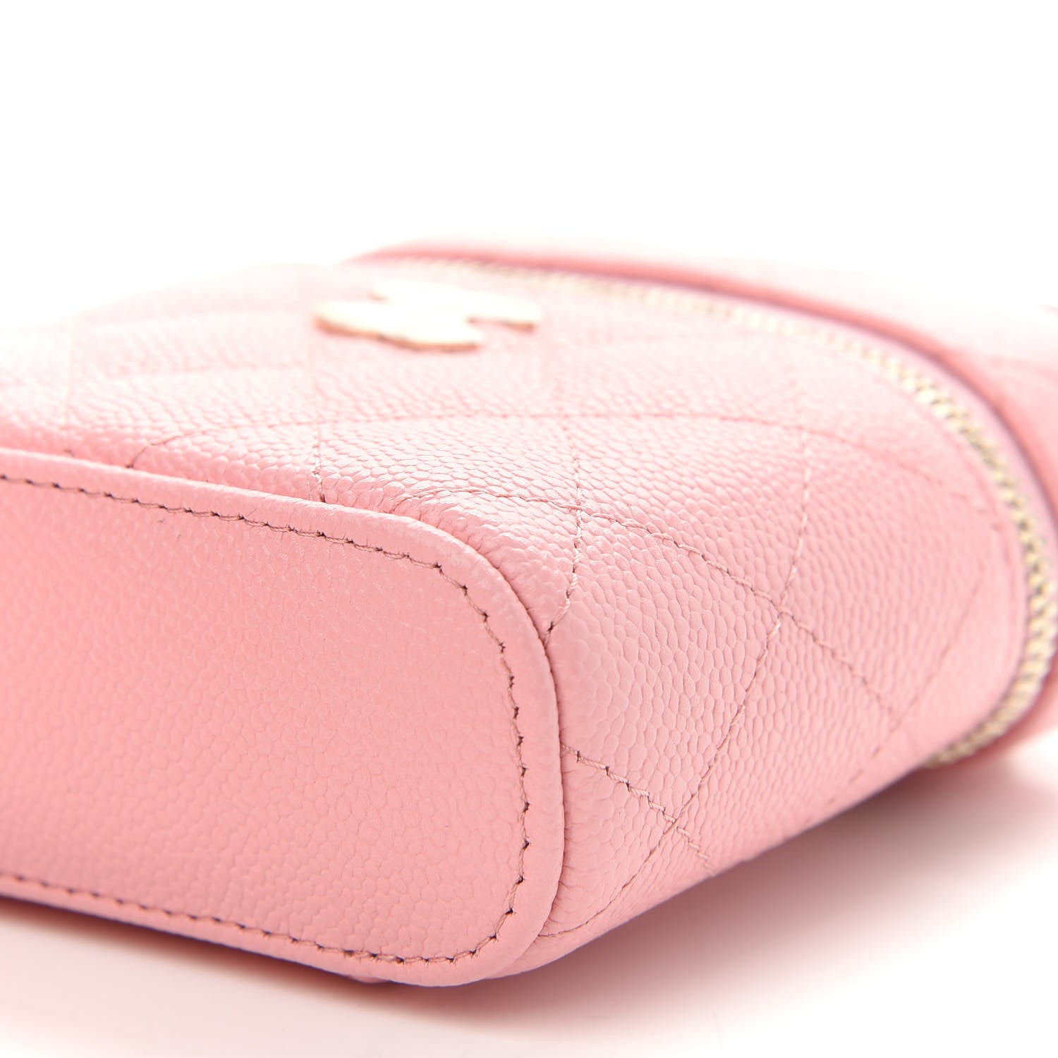 Chanel Caviar Quilted Small Handle With Care Vanity Case With Chain Pink 9 of 9