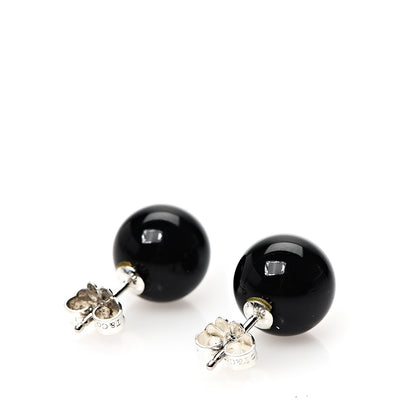 Tiffany Sterling Silver Black Onyx 10mm Ziegfeld Earrings 3 of 6