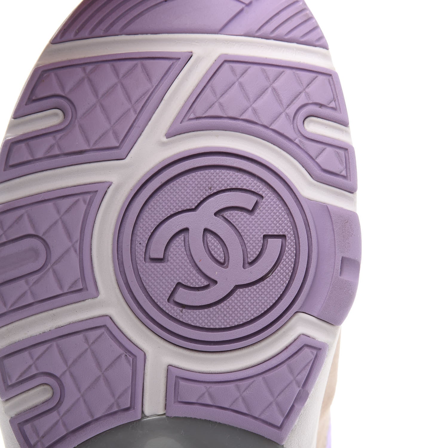 Chanel Nylon Lambskin Suede Calfskin CC Sneakers 37.5 Green Purple Pink 7 of 9