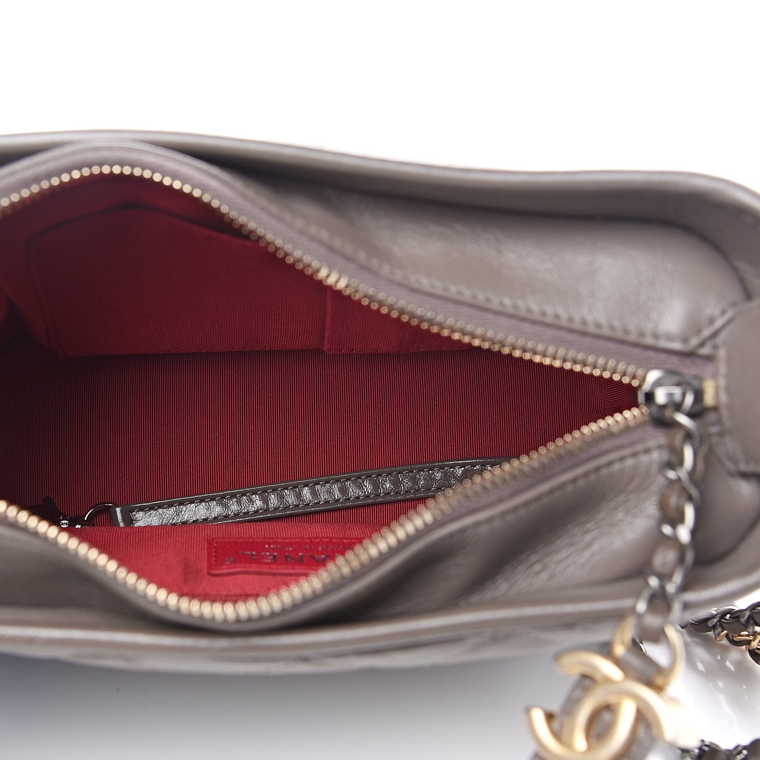 Chanel Aged Calfskin Quilted Small Gabrielle Hobo Grey 4 of 9