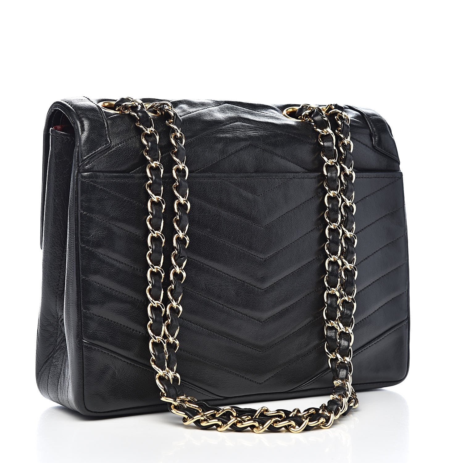 Chanel Lambskin Chevron Quilted Small Single Flap Black 3 of 13