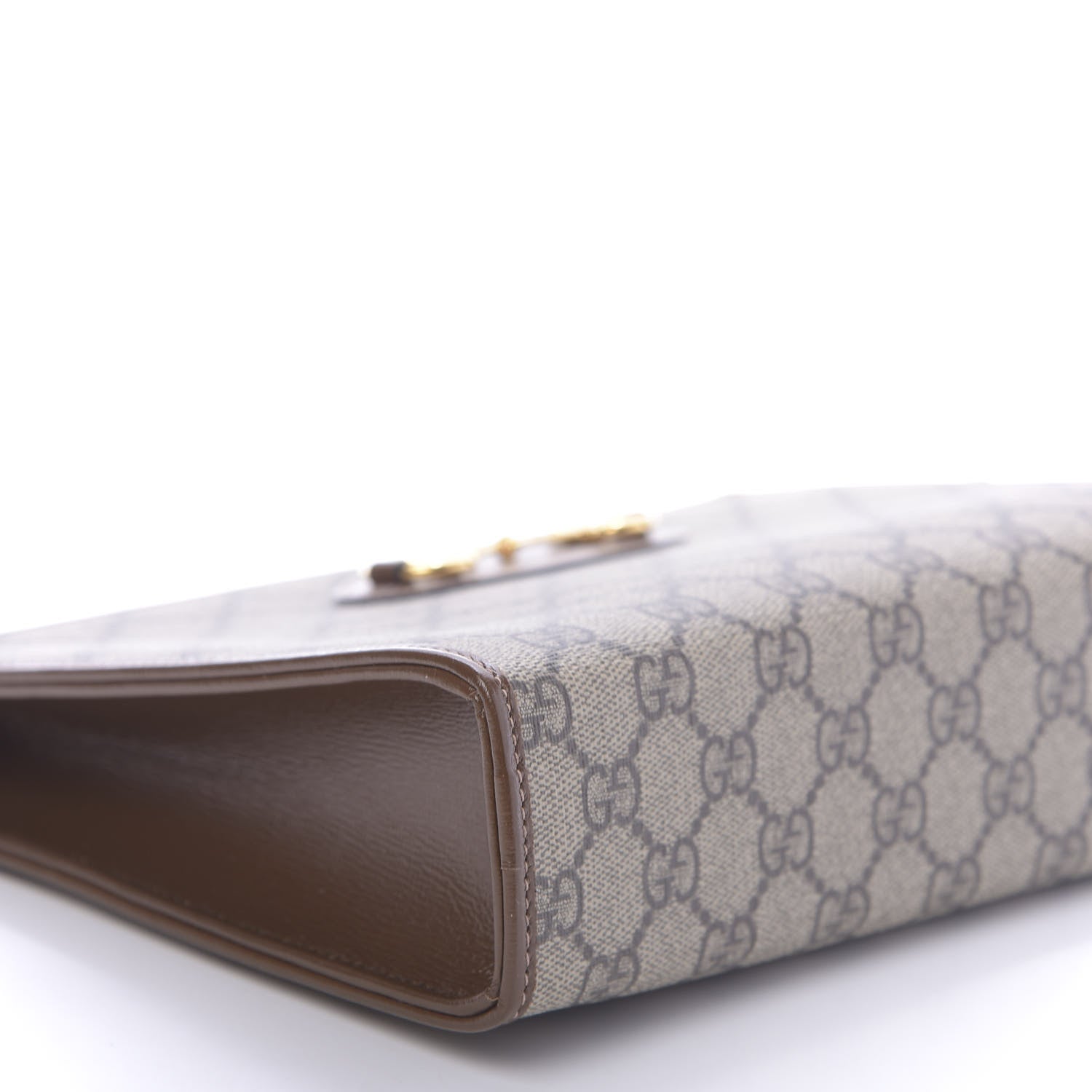 Gucci GG Supreme Monogram Horsebit 1955 Zip Pouch Beige Brown Sugar 8 of 11