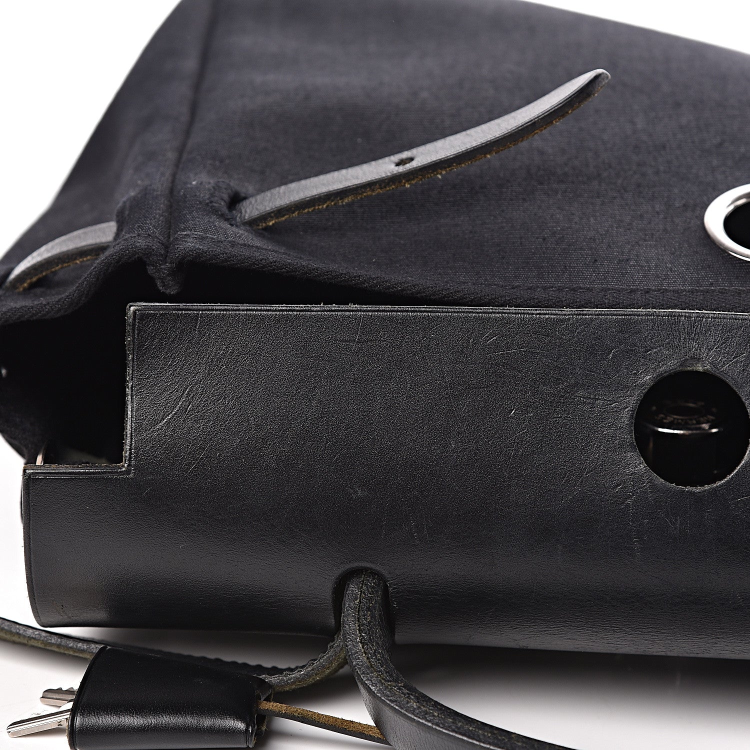 Hermes Toile Vache Calfskin Herbag 30 PM Black Natural 11 of 30