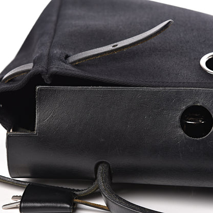 Hermes Toile Vache Calfskin Herbag 30 PM Black Natural 11 of 30