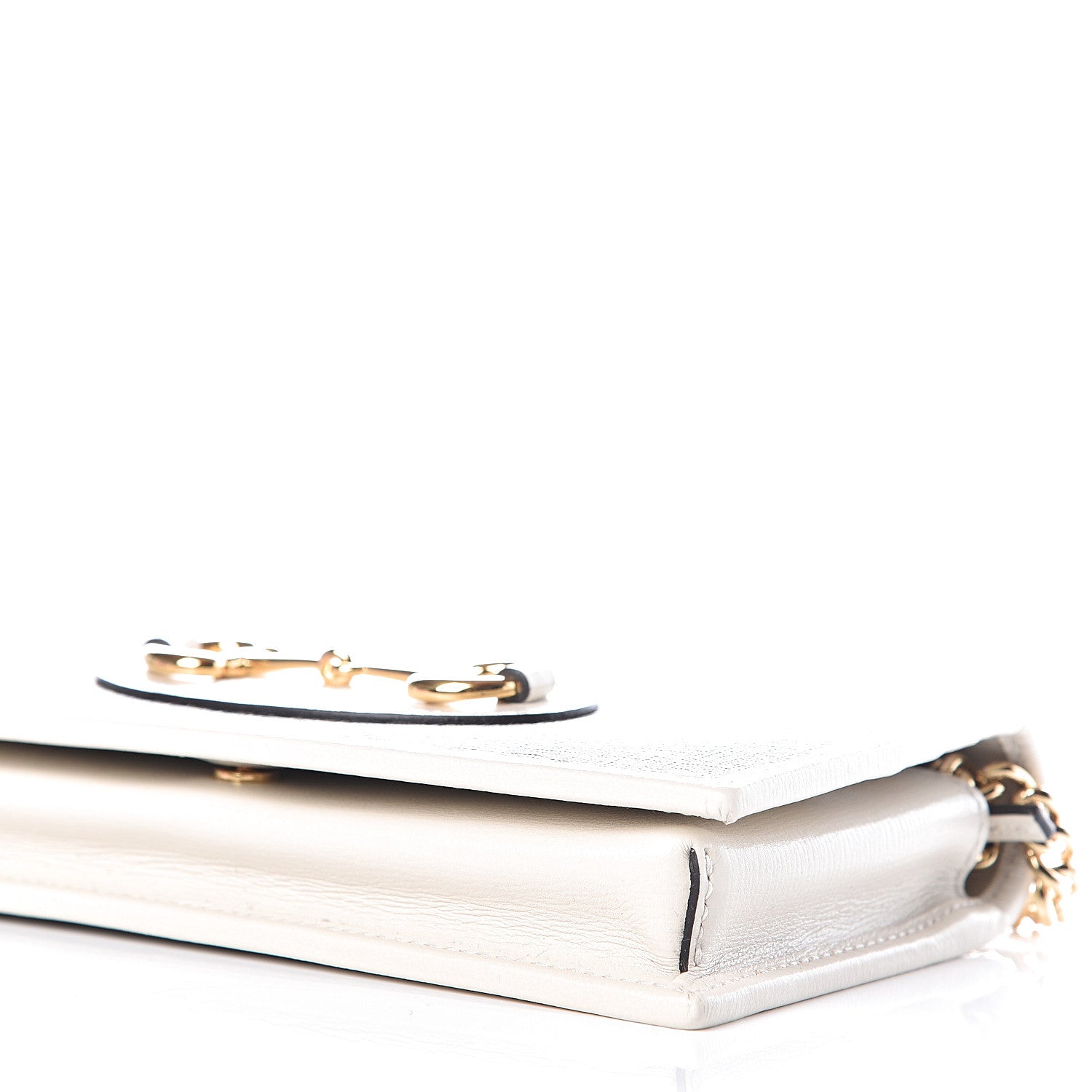 Gucci GG Supreme Monogram Azalea Calfskin Horsebit 1955 Wallet On Chain Beige Ebony Mystic White 8 of 10