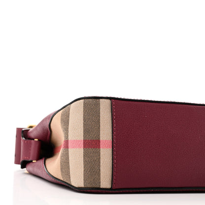 Burberry Soft Grain Calfskin House Check Small Helmsley Crossbody Dark Plum 9 of 10